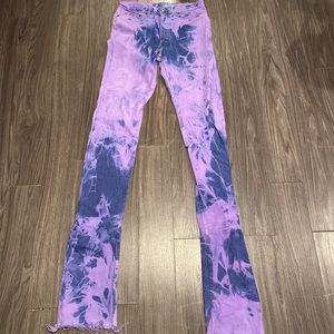 Purple Valelives stacked jeans